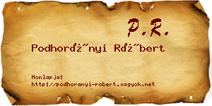 Podhorányi Róbert névjegykártya